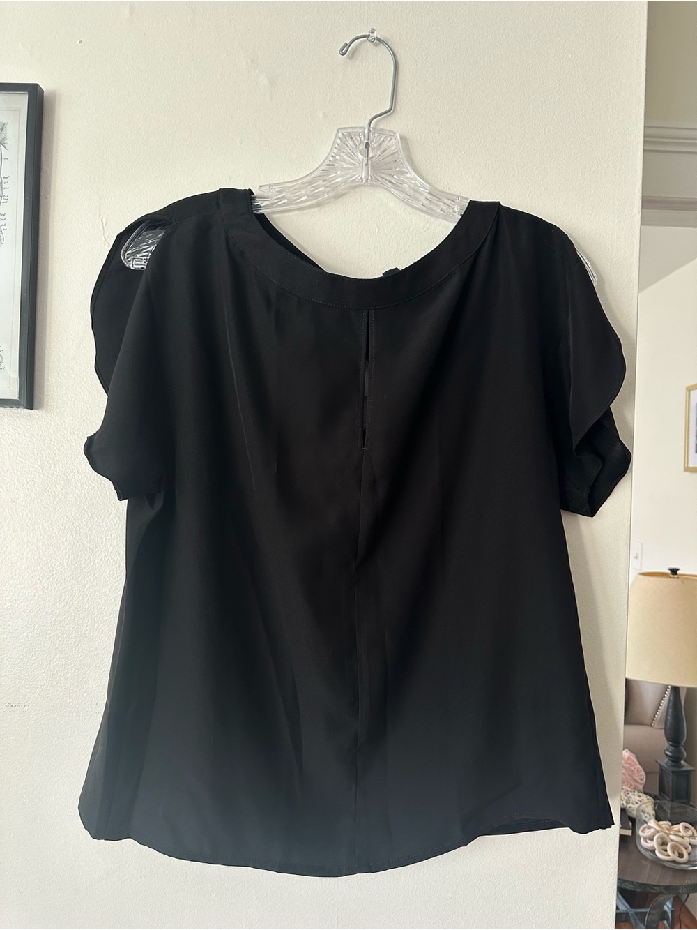 Women's Black Short-Sleeve Blouse Banana Republic